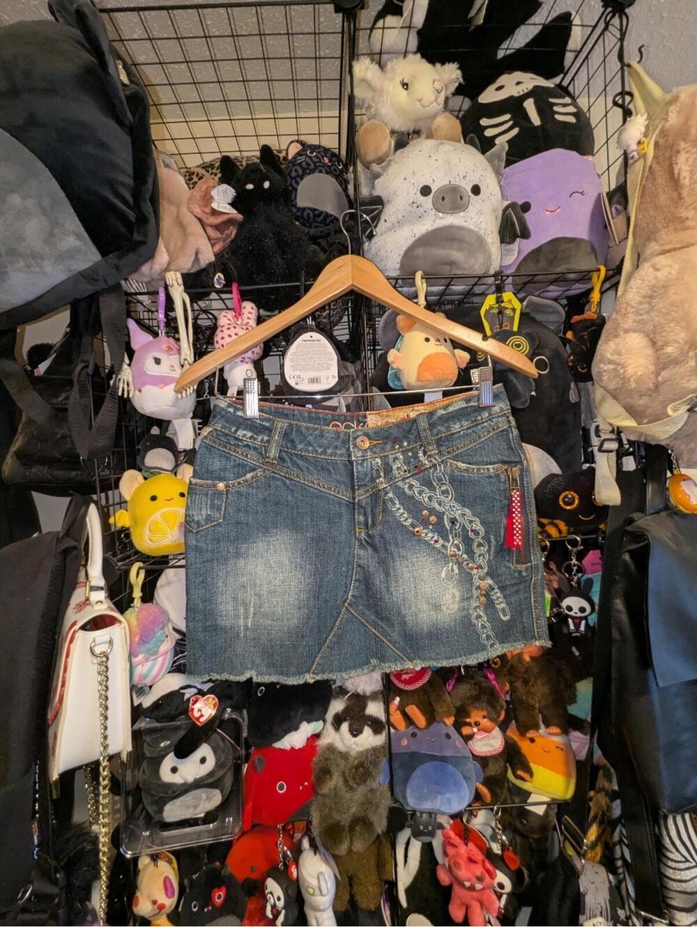 Ecko Red Denim Mini Skirt